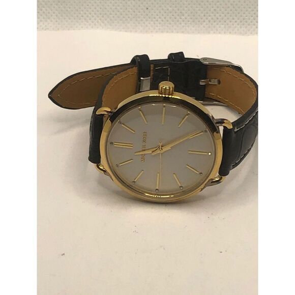 Michael Kors | Accessories | Micheal Kors Chronograph Womens  Michael Kors MK2737 Women\'s Black Leather Analog White Dial Quartz Watch OP421